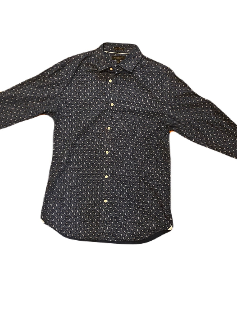 Banana Republic Navy Micro-Print Button-Down Shirt